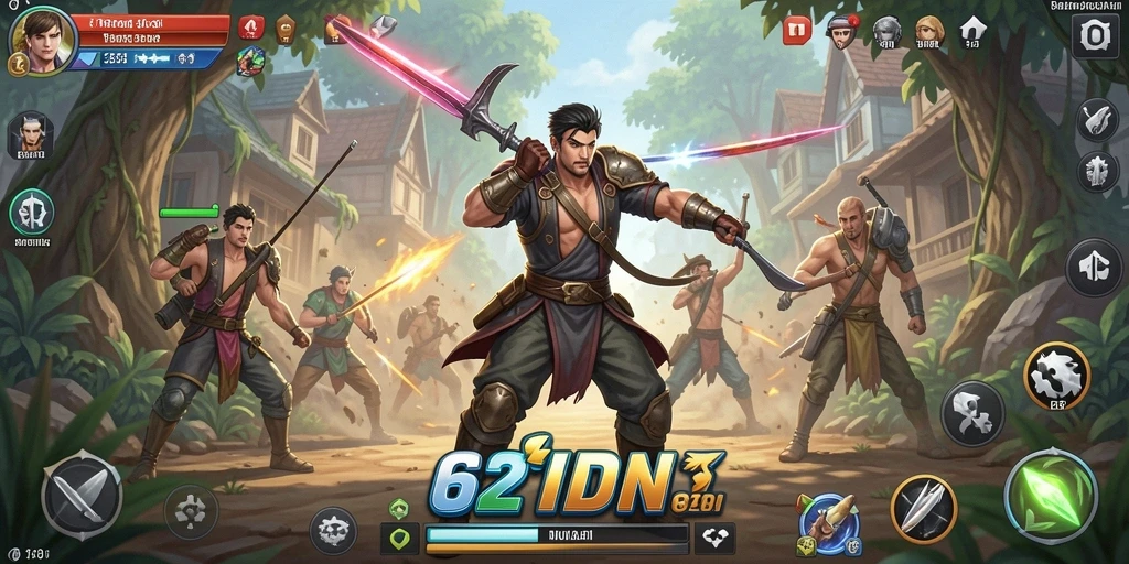 Tangkapan layar menampilkan aksi seru dalam game 62IDN.