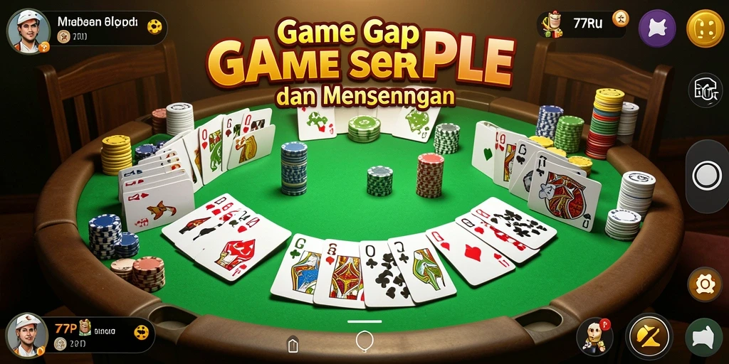 Screenshot gameplay 77RP yang menunjukkan suasana permainan Gaple.
