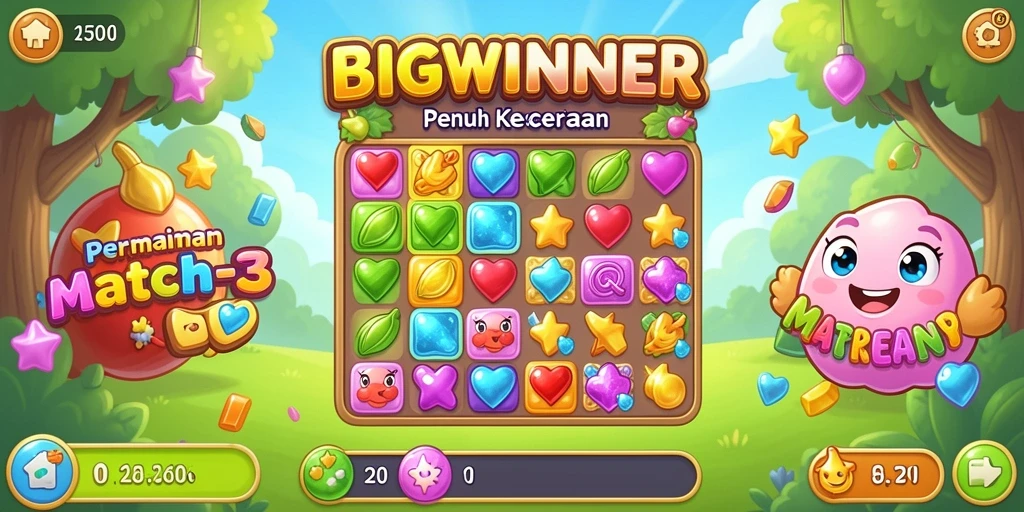 Tampilan seru gameplay BIGWINNER di Match-3.