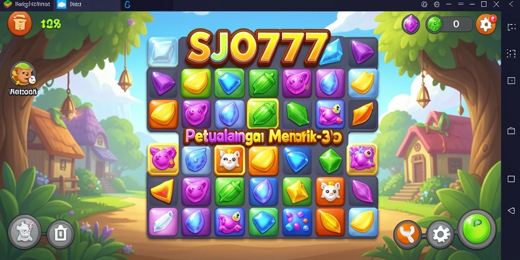 Screenshot SJO777 menampilkan gameplay seru dengan puzzle Match-3 yang menantang.